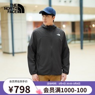 北面（The North Face）皮肤衣防晒衣防晒服UPF防风夹克男户外舒适24春夏上新|4U8X 0C5/灰色 M/170