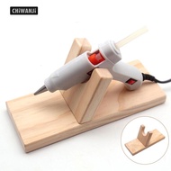 CHiWANji Hot Glue Gun Holder Bracket 20x8cm Glue Gun Stand Wood Base Table Rack Craft