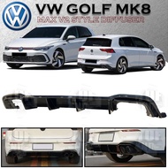 VOLKSWAGEN GOLF MK8 GTI MAXTON V2 STYLE DIFFUSER DOUBLE EXHAUST REAR BUMPER DIFFUSER LIP WITH PIANO 