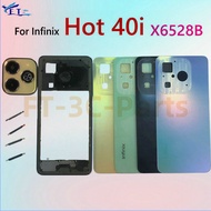 Middle Frame For Infinix Hot 40i X6528B Back Battery Cover Rear Door Case Panel Back Housing Replace