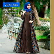 New Gamis Batik Wanita Modern Kombinasi Polos-Gamis Batik Pekalongan