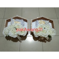 HK2#08 DULANG HANTARAN KAYU SIAP bunga + kertas cerbisan