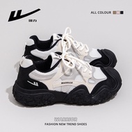 Warrior | รองเท้าผู้หญิงหนังsoleหนา บุขนวิ้ง สไตล์dad shoes