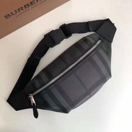 BURBERRY中型 London 格紋拼皮革腰包 優惠價