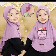 (COD) JILAB ANAK BOBA MIXUE Hijab Anak Prempuan Karakter EsCrem Non Ped Bunga Hijab Anak MIXUE Jerse