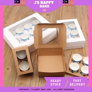 (10 pcs) Cup cake box 2 / 4 / 6 / 12 cavity cupcake box 2/4/6/12 Holes Cavity Cupcake Muffin Box eng