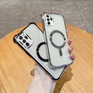 Transparent Silicone Magnetic Case for Samsung Galaxy Note 20 Ultra S24 S23 S22 S21 S20 FE Plus Ultr