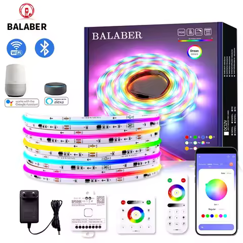 FCOB WS2811 Addressable RGB COB LED Strip 12v 24v 720LEDs/m SP530E 2.4GHz Bluetooth Controller & RC3