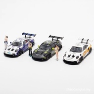 Am 1: 64 Porsche 911 992 GT3 RS Alloy Car Model Die-Casting Car Toy Collection Birthday Gift L5JL ZO