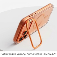 (Iphone 17 Pro Max) Keephone Magicam Transparent Case Shockproof Metal Camera Edge Folding Stand