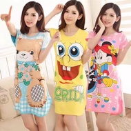 women fashion Summer female adult duster Ladies spendex cartoon Assorted sleepwear duster Dress