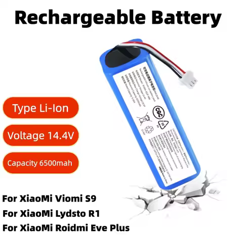 14.4V 4S2P Battery Pack 6800mAh Rechargeable Li-ion Battery for XiaoMi Lydsto R1 Viomi S9 Roidmi Eve
