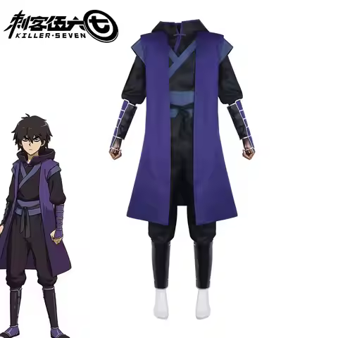 Hot Game Scissor Seven Killer Seven Cosplay Costume Hoodie Cloak Full Set Adult Halloween Party Outf