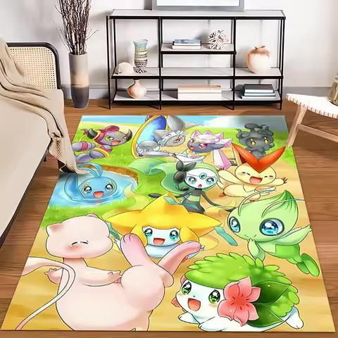 Various Sizes Pokemon Jirachi Cartoon Carpet Home Large Size Decor Rug Bedroom LivingRoom Sofa Balco