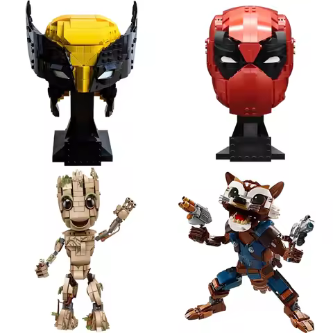 Marvel Legends Building Blocks X-Men Origins Wolverine&Deadpool Building Blocks Rocket Raccoo Groot 