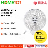 Sona Wall Fan with Remote 16" SFW 6461