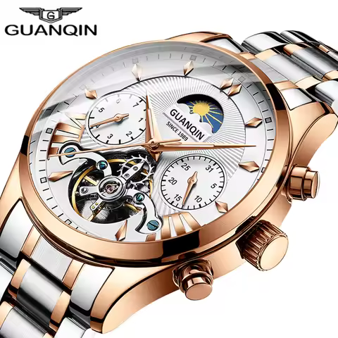 GUANQIN Casual Sport Watches Automatic Mechanical Men Watch Top Brand Luxury Waterproof Man Clock Fa