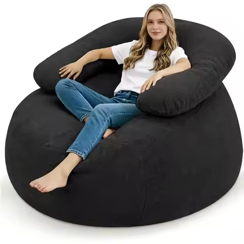 Giant Bean Bag Chair, Oversized Beag Chair with iller, Ultra Sot Teddy leece Bean Bag Lounge loor So