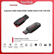 SanDisk Z50 Cruzer Blade USB  2.0 Flash Drive(8GB/16GB/32GB/64GB/128GB/256G)[Ready Stock]🔥