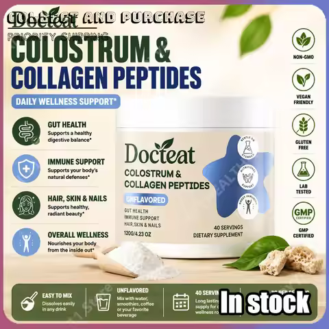 Docteat Gut Health Nutrition Powder with Bovine Colostrum Collagen Peptides Inulin and Vitamin B12 A