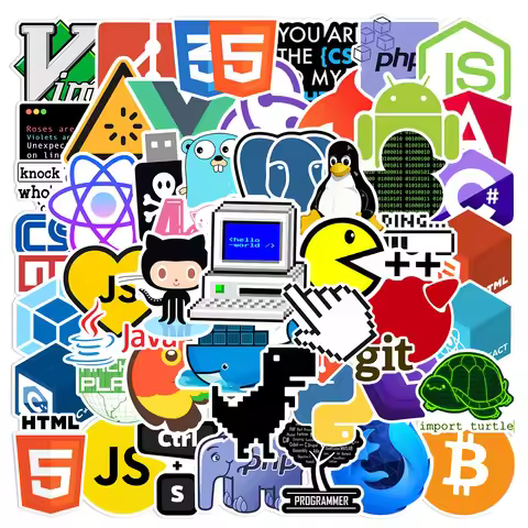 50Pcs Funny Geek Java Programming Stickers For Skateboard Motorcycle Laptop Luggage Joke Waterproof 