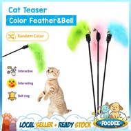 POODEE Pets Malaysia Pure Color Furry Fun Ball Feather Cat Teaser Cat Toys Mainan Kucing (RANDOM COL