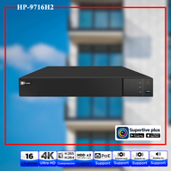 Hi-view เครื่องบันทึก NVR 16Ch รุ่น HP-9716H2 H.265S Support 4K / Audio