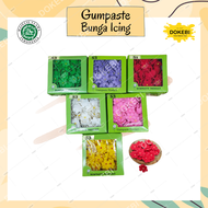 D MINI GUMPASTE 100PCS - BUNGA ICING - MINI GUM PASTE FLOWER - HIASAN CAKE BUNGA KECIL WARNA WARNI