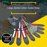 ERHK&gt; Adjustable Guitar Strap Belt Ukulele Strap Black White Plaid Acoustic Guitar Strap Belt Ukulele Bass Guitar Part Accessories new