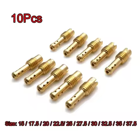 10pcs Pilot Jet 8 Bleed Holes Set Replacement For MIKUNI VM/TM/TMX Motorcycle Carburetor 15 17.5 20 