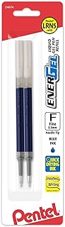 Pentel® EnerGel® Liquid Gel Pen Refills, Needle Point, 0.5 mm, Blue Ink, Pack of 2