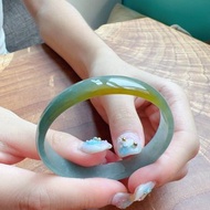 冰種藍水飄雪花棉翡翠手鐲 | 16圍 | 天然A貨翡翠 | 送禮