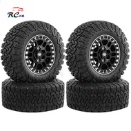 Aluminum 1.9 Beadlock Wheels Crawler Mud Slingers Tires OD 3.54'' Metal Wheels for 1/12 RC Crawler M