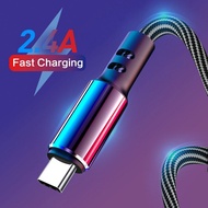 [Hot K] สายเคเบิล USB ชนิด C 2.4A สายชาร์จเร็วเครื่องชาร์จ USB-C สายไฟสำหรับ Huawei ข้อมูล P40 Mate 30 Xiaomi Redmi สำหรับ Samsung S21 S20 Poco