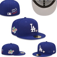 Hot Fashion New Era MLB LA Dodgers Los Angeles Men Women 59FIFTY Close Full Fitted Cap Hip Hop Hat Topi ชาย หญิง 59FIFTY Fit หมวก Hip Hop แบบเต็มใบ Topi