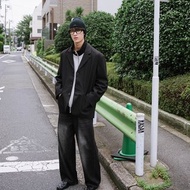 日系復古 水洗牛仔褲直筒長褲