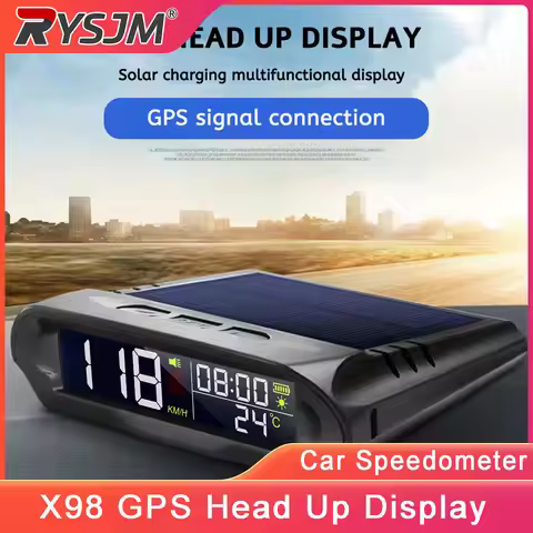 X98 Car GPS Head Up Display Universal Digital Meter Speed Gauge Meter Temperature Altitude Solar Cha