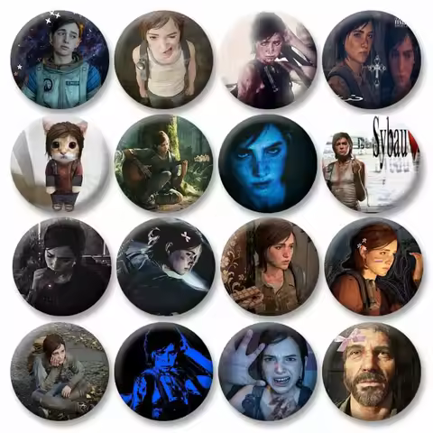 Cute Game Character Ellie Williams Badges Cartoon Anime Soft Button Pins Handmade Plastic Collar Bro