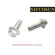 [READY STOCK] HEX FLANGE BOLT (M10 X 1.25 X 30mm)