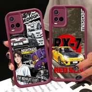 A-39 Initial D Case for VIVO Y02t Y21 Y02a Y33s Y02 Y21a Y21e Y21s Y33t Wine Red