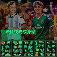 Cross-Border 2026 Luminous Football Tattoo Stickers World Cup Game Fan Club Carnival Party Face Stic