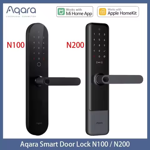 Aqara N100 N200 Smart Door Lock Fingerprint Bluetooth Password NFC Unlock With Doorbell Smart Home W