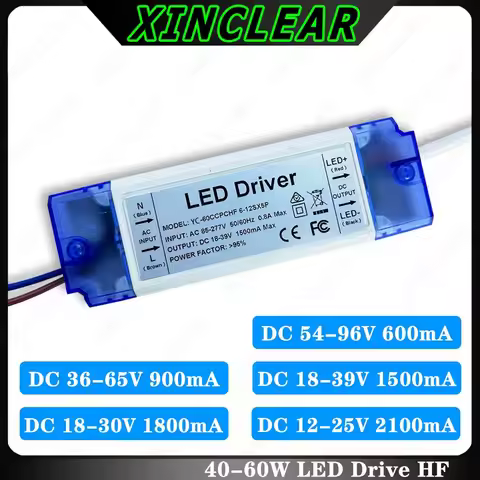 60W 50W 48W 45W 40W LED Driver DC54-96V 36-65V 18-39V 18-30V 600mA 900mA 1500mA 1800mA 2100mA Lighti