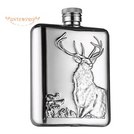 HONEST Stainless Steel Wine Flask Hip Flask 6 Oz Deer Pattern Whiskey Pocket Whiskey Bottle Alcohol 