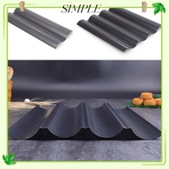 SIMPLESHOP Baguette Baking Tray, Nonstick 2/4 Grooves Baguette Mold,  Bakeware Baking Tool Waves Bag