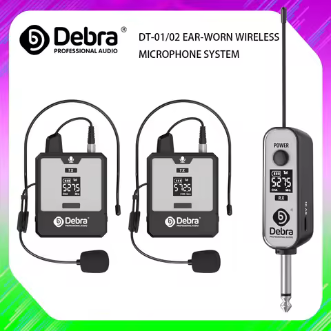 Debra DT-01/02 Mini Portable UHF Wireless Microphone System Rechargeable Long Battery Life for Recor