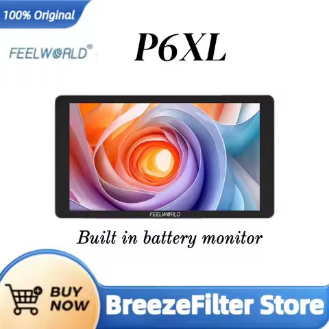 FEELWORLD P6XL 6-inch Camera Field Monitor Aluminum Case Built in Battery 4K HDMI High Brightness 12