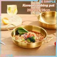 Korean Stainless Steel Cooking Pots Seafood Double Ear Pot Fondue Ramen Noodles Pan