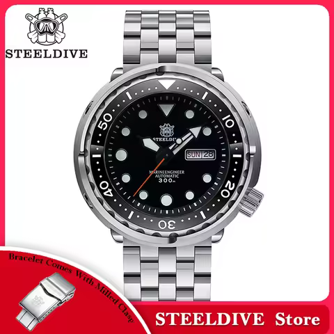 STEELDIVE Top Brand Day Function 47.5mm 300M Waterproof Sapphire Glass Ceramic Bezel NH36 Automatic 