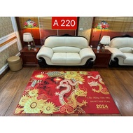 Foot Cleaning Mats - New Year Bali Floor Mats, Living Room Decoration, Red 3D Braided Feet.